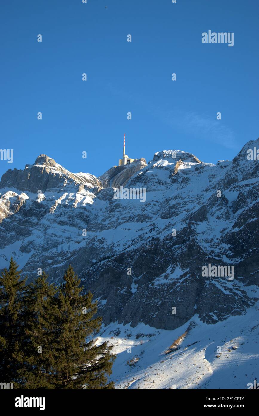 Peak of the mount Säntis in Switzerland 18.12.2020 Stock Photo - Alamy