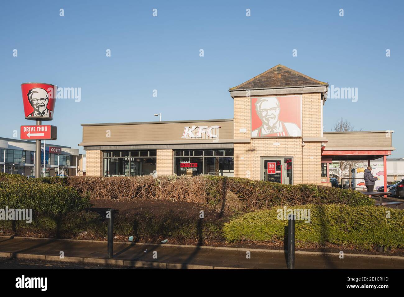 Edinburgh, Scotland - January 6 2021: KFC location at Craigleith Retail Park in Edinburgh. KFC is the world's second largest fast food chain. Stock Photo