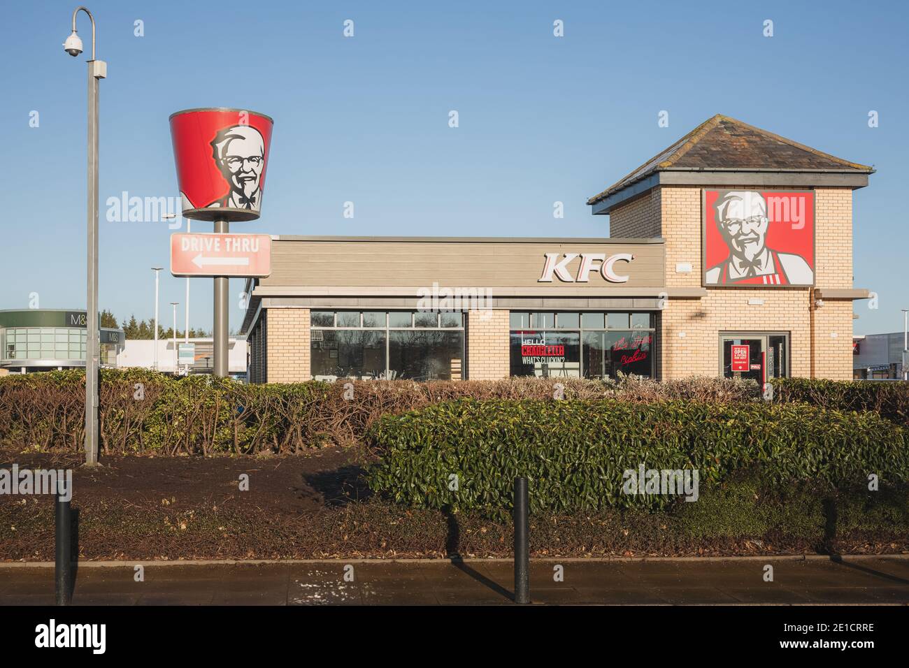 Edinburgh, Scotland - January 6 2021: KFC location at Craigleith Retail Park in Edinburgh. KFC is the world's second largest fast food chain. Stock Photo