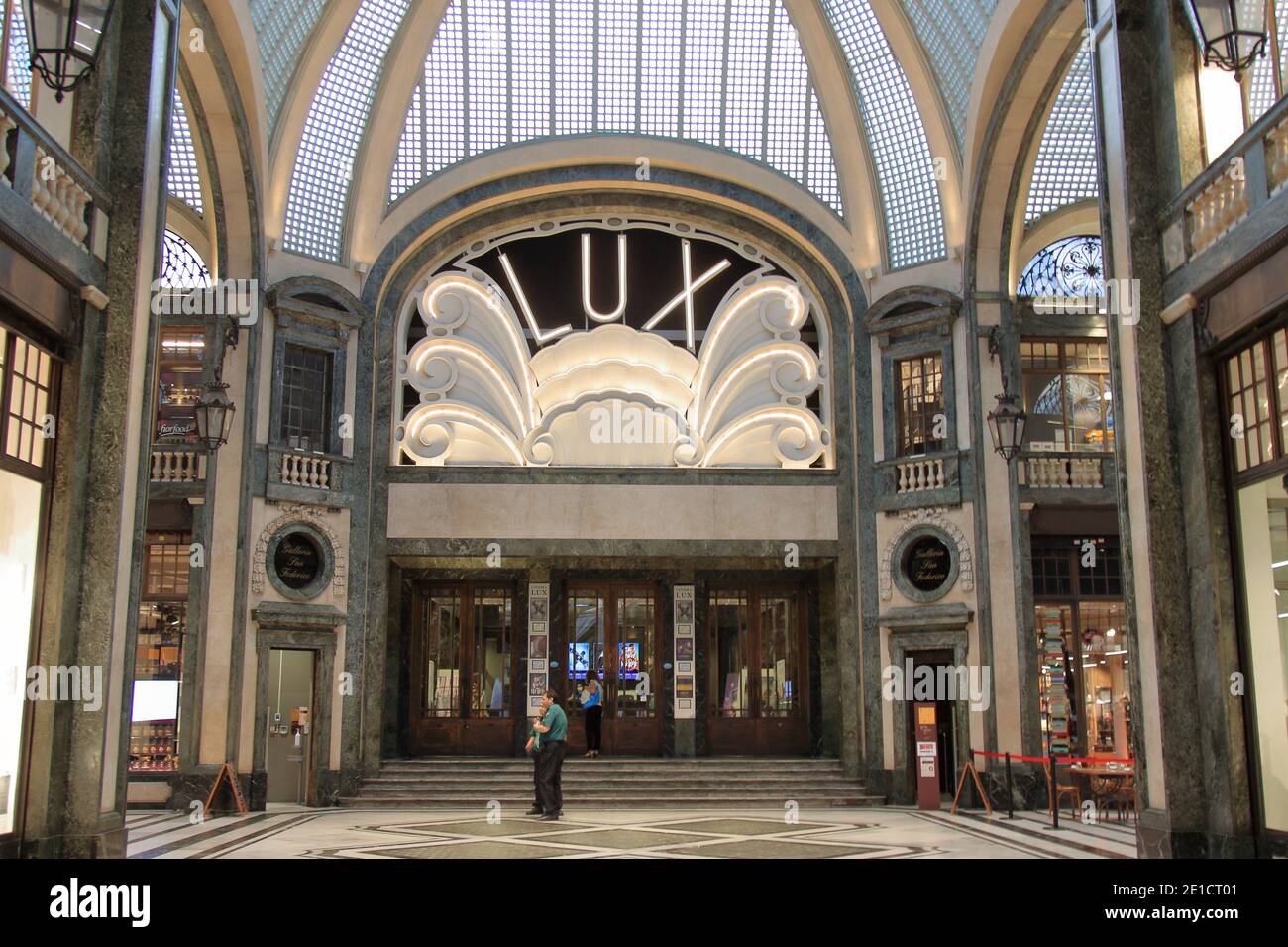 Turin, Italy - september 2020: the historic Lux cinema inside the San Federico gallery Stock Photo