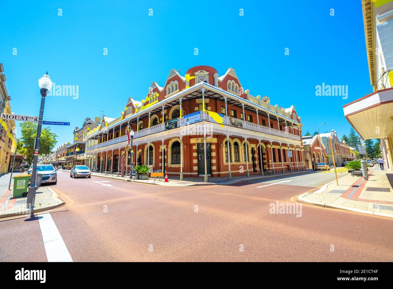 Fremantle, Western Australia - Jan 2, 2018: old building in High Street the main street of Fremantle. The street passes by historic landmarks through Stock Photo