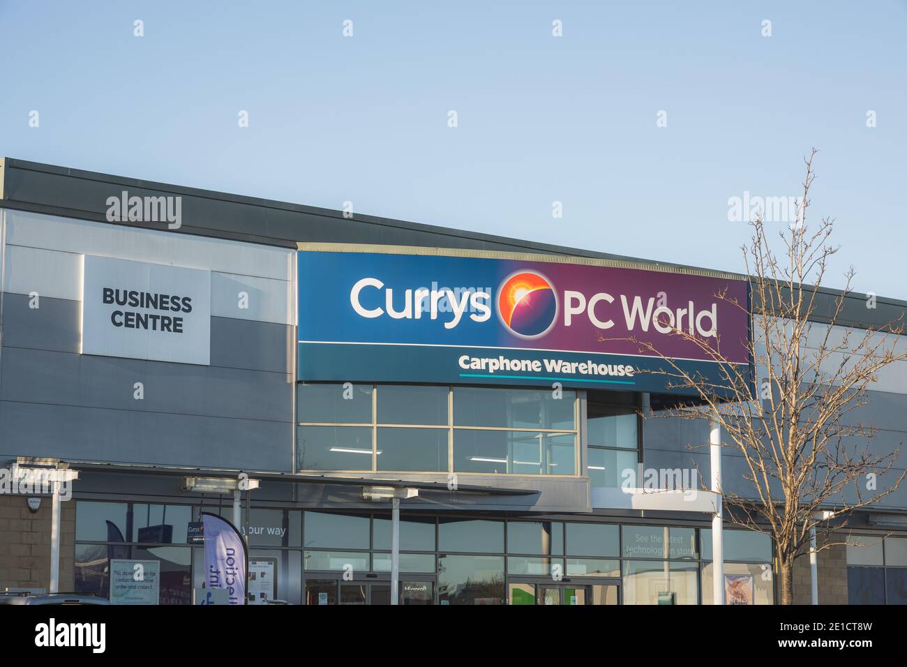 Edinburgh, Scotland - January 6 2021: Currys PC World location at Craigleith Retail Park in Edinburgh. Currys is the UK's leading retailer for electro Stock Photo