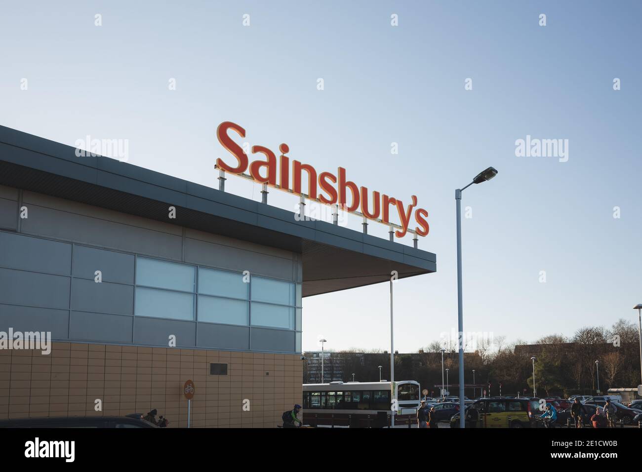 Edinburgh, Scotland - January 6 2021: The Sainbury's superstore located at Craigleith Retail Park in Edinburgh. Sainsbury's is the UK's second largest Stock Photo