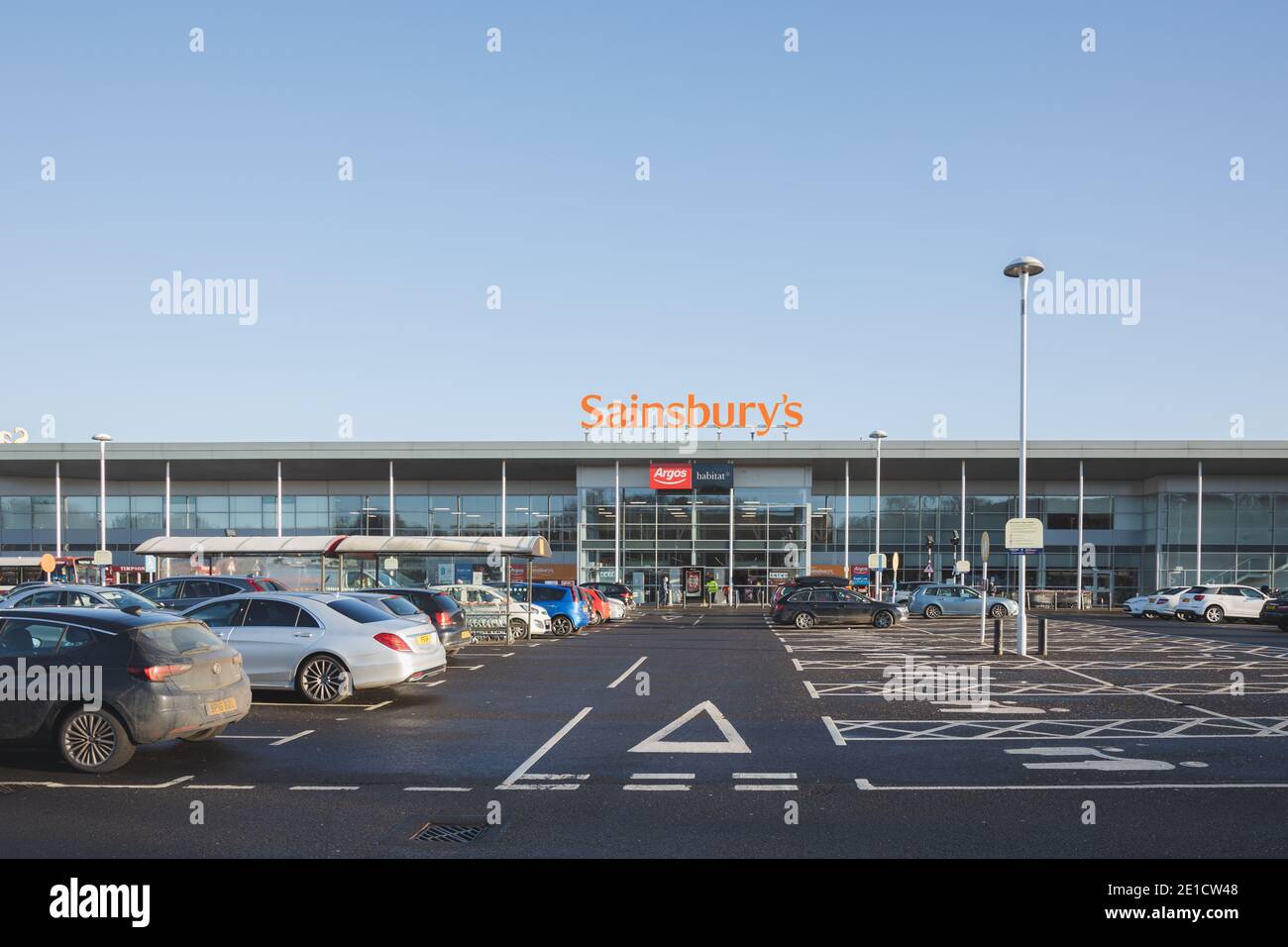 Edinburgh, Scotland - January 6 2021: The Sainbury's superstore located at Craigleith Retail Park in Edinburgh. Sainsbury's is the UK's second largest Stock Photo