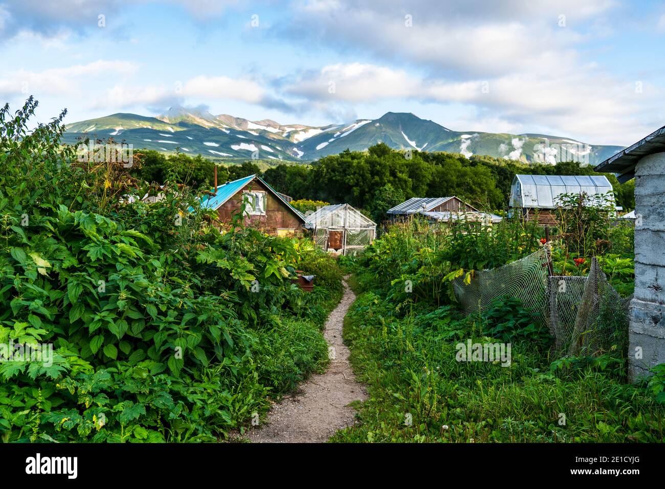 Houses in village, Kamchatka Peninsula, Russia Stock Photo Alamy