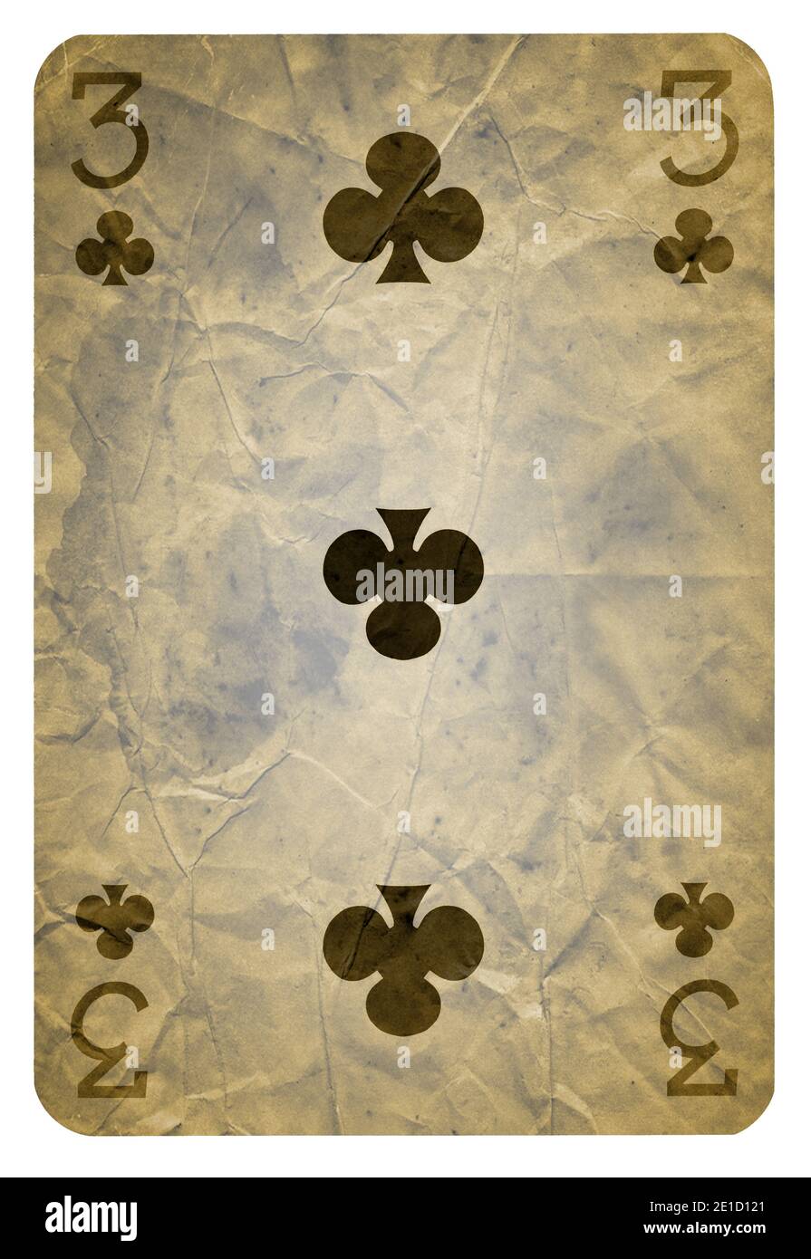 Vintage Playing cards of Clubs suit, isolated on white background ...