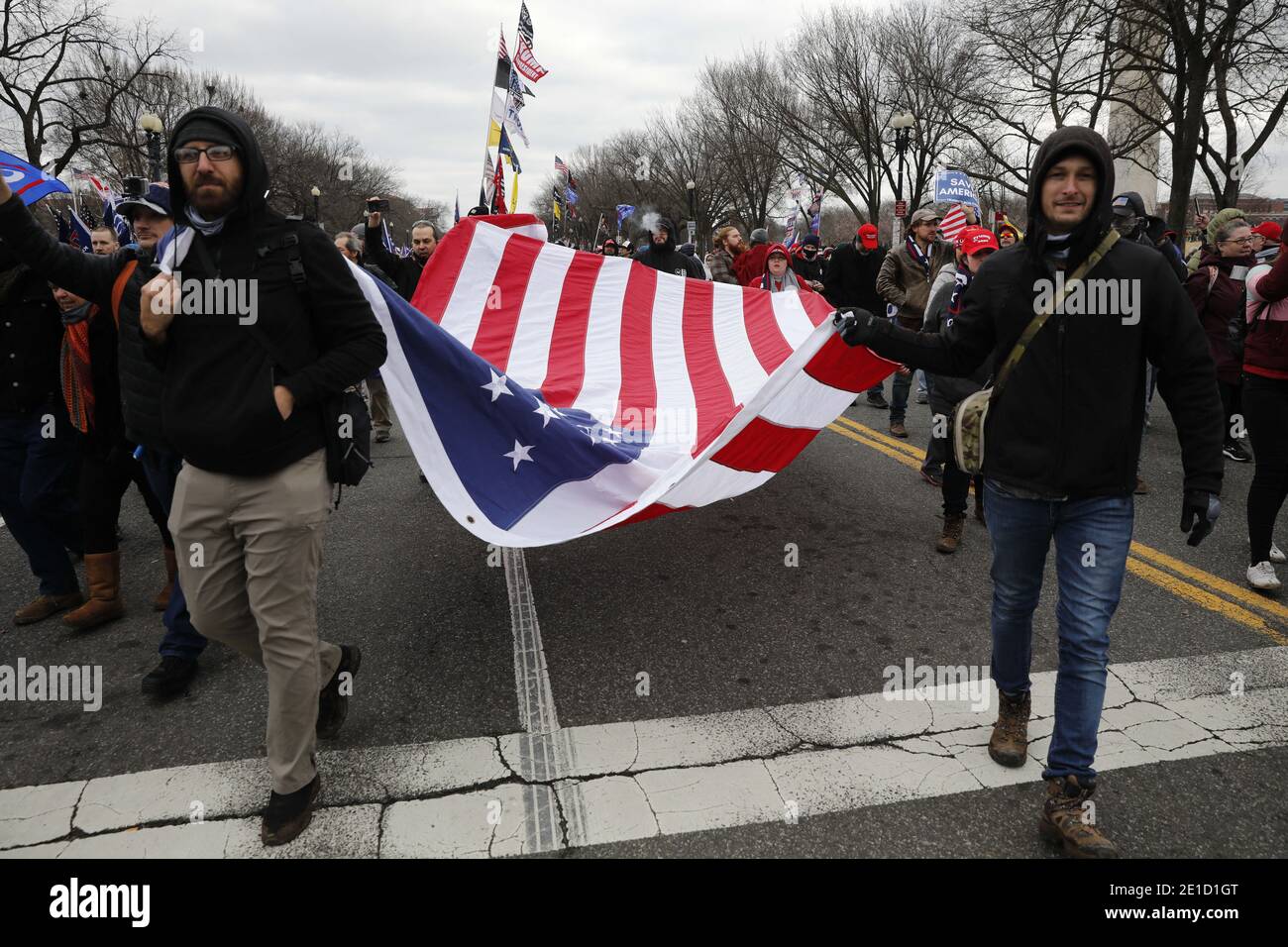 Washington, United States. 06th Jan, 2021. Trump march on streets after Save America Rally on the Ellipse near the White House in Washington on January 6, 2021. Photo by Yuri Gripas/ABACAPRESS.COM Credit: ABACAPRESS/Alamy Live News Stock Photo