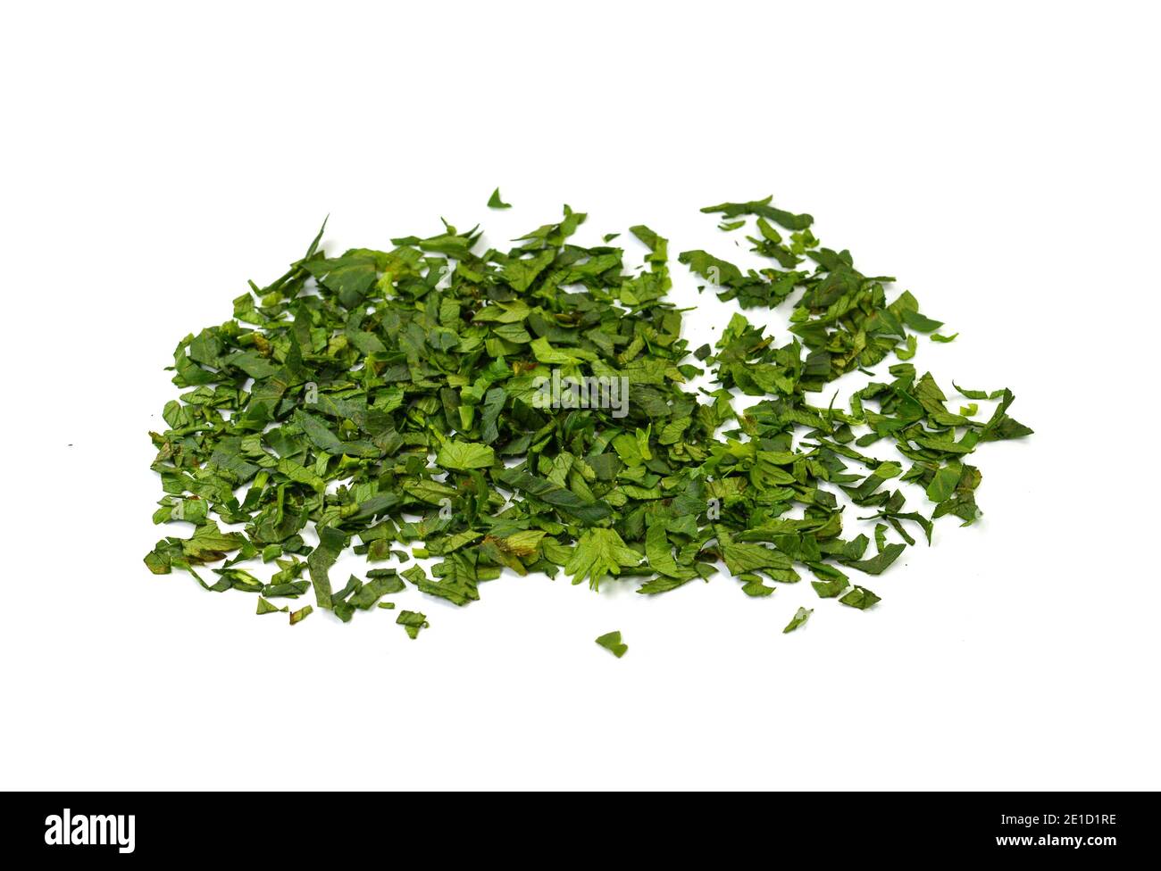 Fresh green chopped parsley leaves isolated on white background and ...