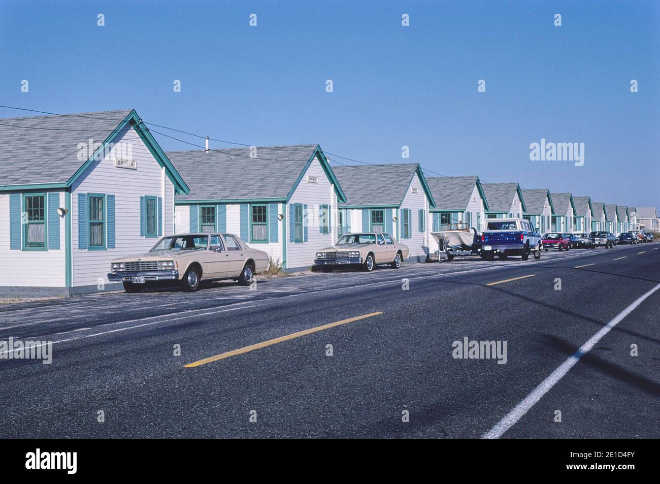 Day's Cottages, North Truro, Massachusetts, USA, John Margolies Roadside America Photograph Archive, 1984 Stock Photo
