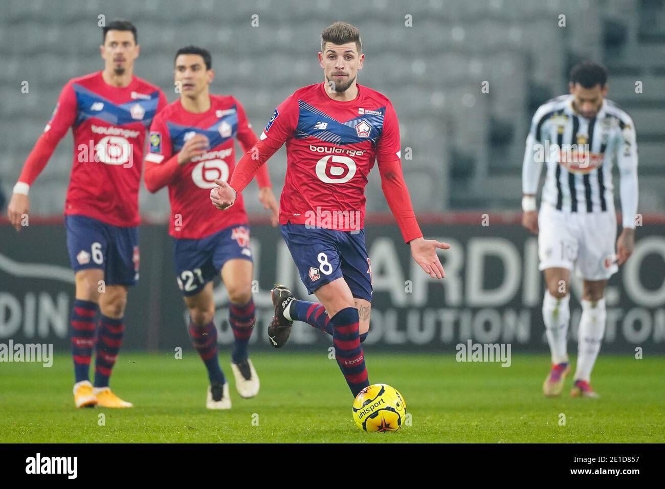 LILLE, FRANCE - JANUARY 6: Xeka of Lille OSC during the Ligue 1 match between Lille OSC and Angers SCO at Stade Pierre Mauroy on January 6, 2021 in Lille, France (Photo by Jeroen Meuwsen/BSR Agency/Alamy Live News)*** Local Caption *** Xeka Stock Photo