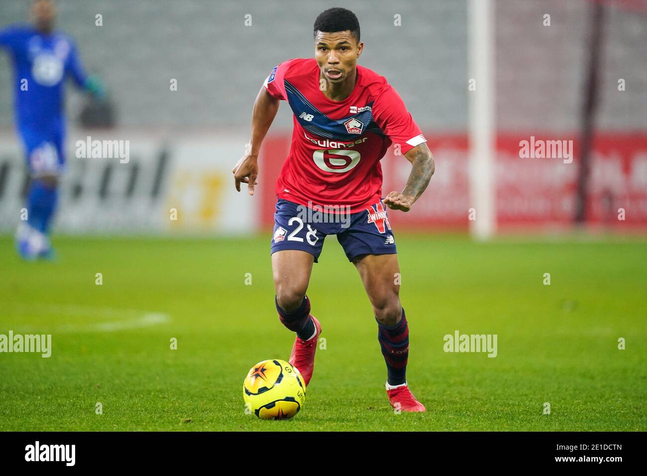 LILLE, FRANCE - JANUARY 6: Reinildo of Lille OSC during the Ligue 1 match between Lille OSC and Angers SCO at Stade Pierre Mauroy on January 6, 2021 in Lille, France (Photo by Jeroen Meuwsen/BSR Agency/Alamy Live News)*** Local Caption *** Reinildo Stock Photo