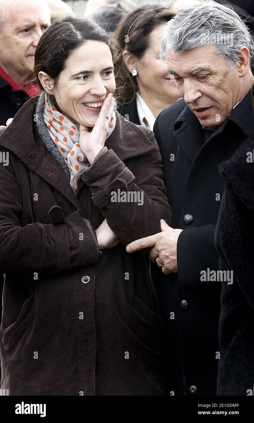 Mazarine Mitterrand Pingeot Daughter of Francois Mitterrand Mazarine Pingeot and son of Francois Mitterrand, Gilbert Mitterrand are pictured during ceremony marking the 15th anniversary of Francois Mitterrand's death in Jarnac, southwestern France, on January 8,
