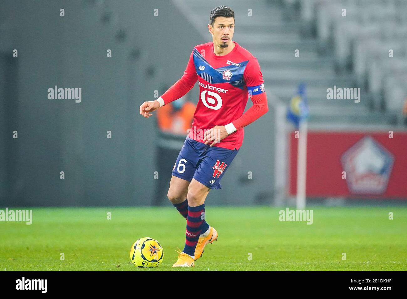 LILLE, FRANCE - JANUARY 6: Jose Fonte of Lille OSC during the Ligue 1 match between Lille OSC and Angers SCO at Stade Pierre Mauroy on January 6, 2021 in Lille, France (Photo by Jeroen Meuwsen/BSR Agency/Alamy Live News)*** Local Caption *** Jose Fonte Stock Photo