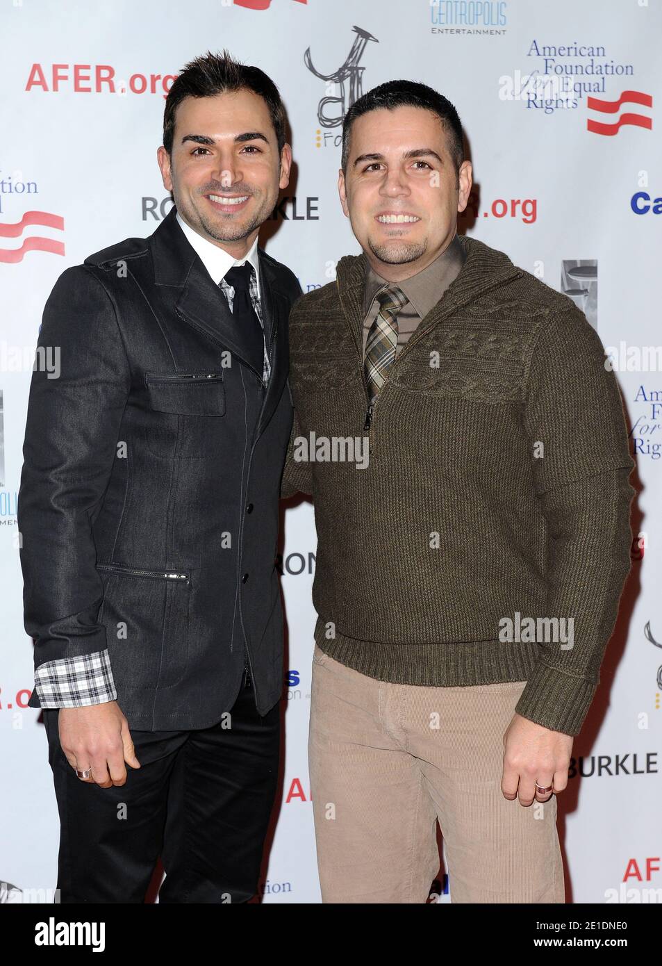 Plaintiffs Paul Katami & Jeff Zarrillo attend Elton John's Private Benefit Concert for the American Foundation for Equal Rights at the Ron Burkle residence. American Foundation for Equal Rights (AFER), the sole sponsor of the federal court challenge to California?s Prop. 8, Perry v. Schwarzenegger. Los Angeles, January 19, 2011. Photo by Lionel Hahn/ABACAPRESS.COM Stock Photo