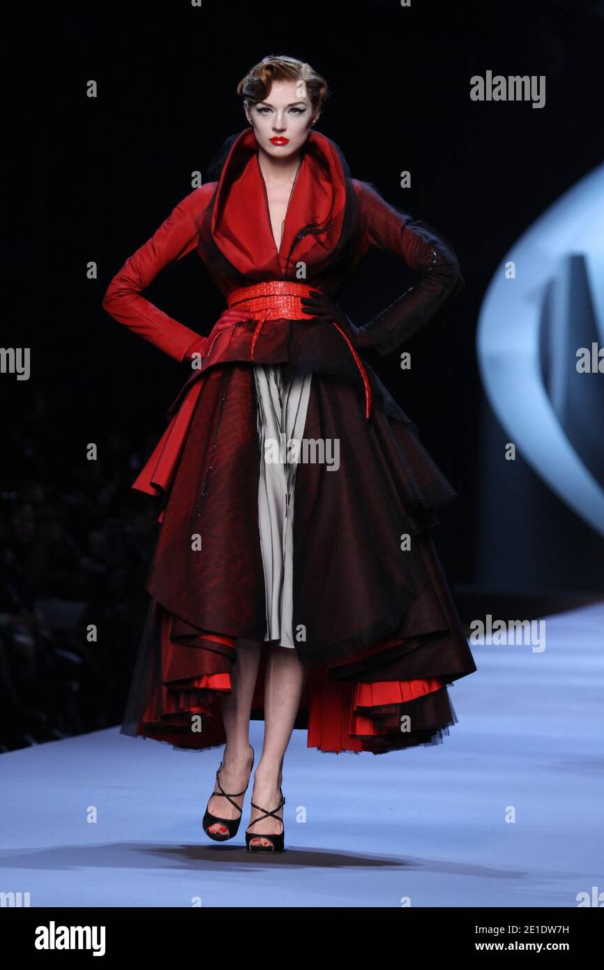 A model displays a creation by designer John Galliano for Christian Dior  Spring Summer 2011 Haute-Couture collection show held at Musee Rodin in  Paris, France on January 24, 2011. Photo by Roberto