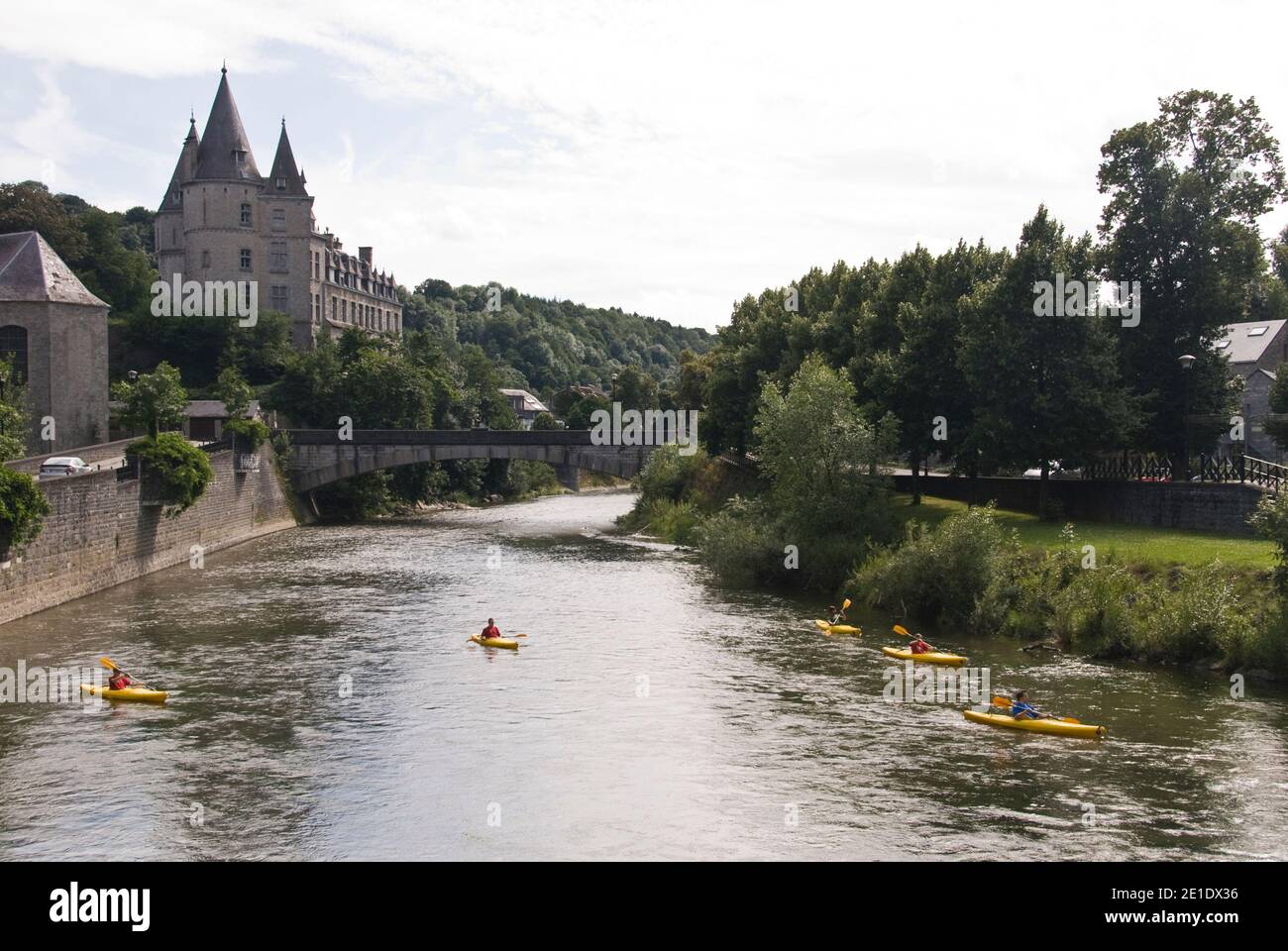 The Castle of the Ursel family on the Ourthe River in Durbuy, which claims  to be the smallest city in Belgium Stock Photo - Alamy