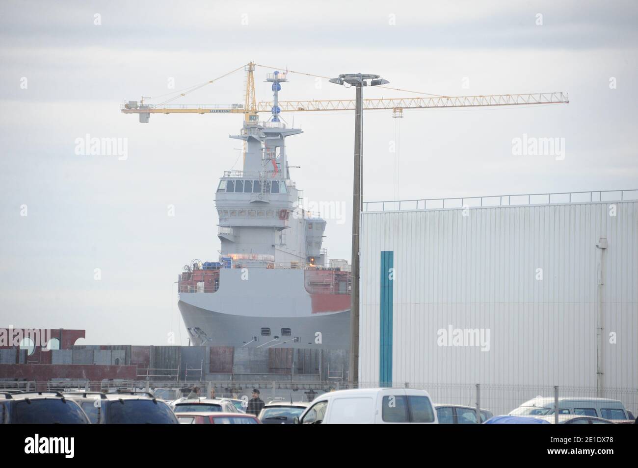 View of the SaintNazaire STX shipyard (Chantiers de l'Atlantique) in
