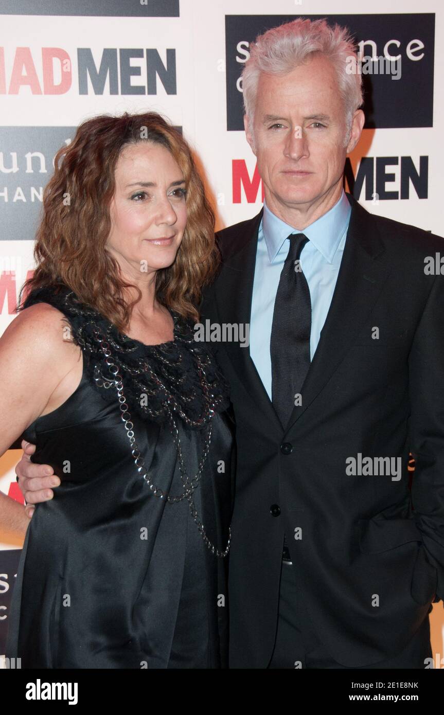 Actor John Slattery and his wife Talia Balsam arriving to the party held at Royal Monceau Hotel for the premiere of 'Man Men' on Sundance Channel, in Paris, France, on February 8, 2011. Photo by Mireille Ampilhac/ABACAPRESS.COM Stock Photo
