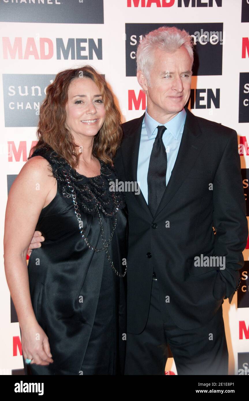 Actor John Slattery and his wife Talia Balsam arriving to the party held at Royal Monceau Hotel for the premiere of 'Man Men' on Sundance Channel, in Paris, France, on February 8, 2011. Photo by Mireille Ampilhac/ABACAPRESS.COM Stock Photo