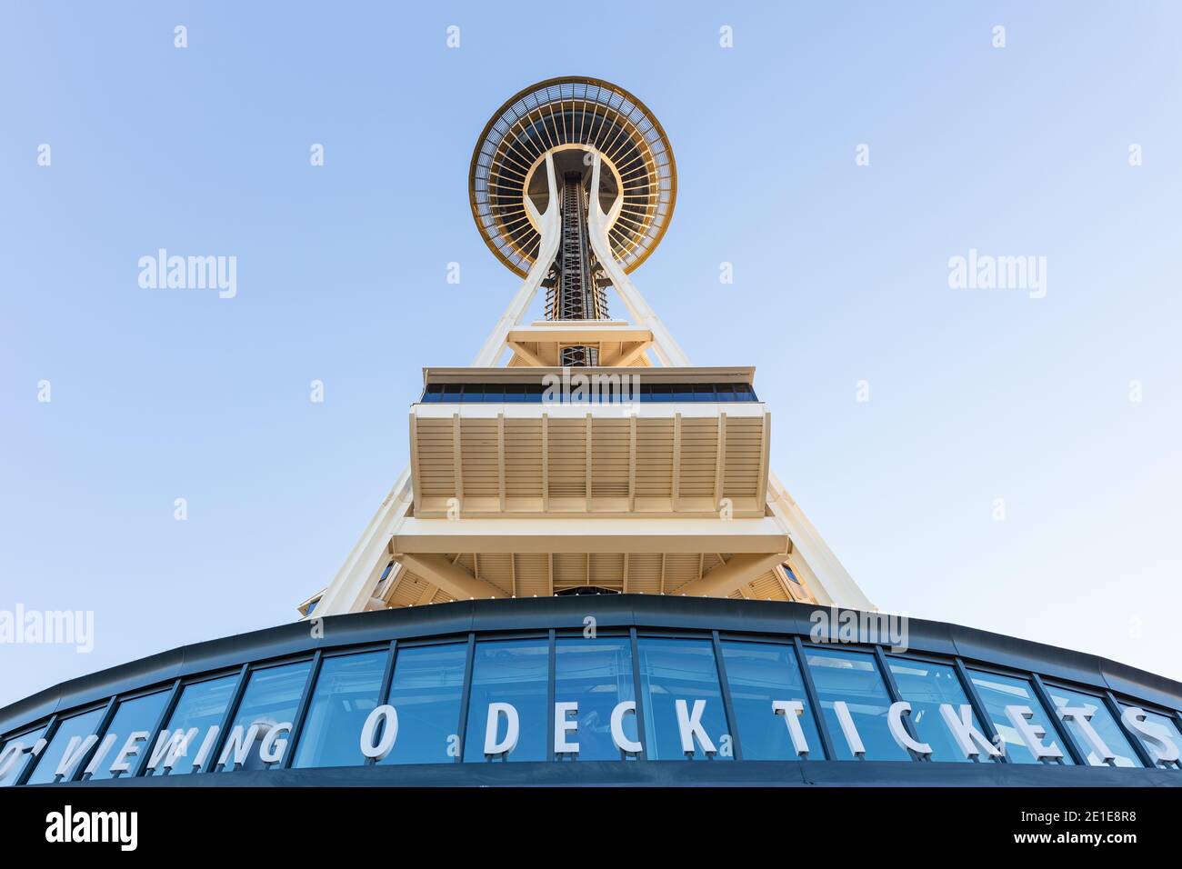 The Space Needle at Seattle Center in Seattle, Washington Stock Photo