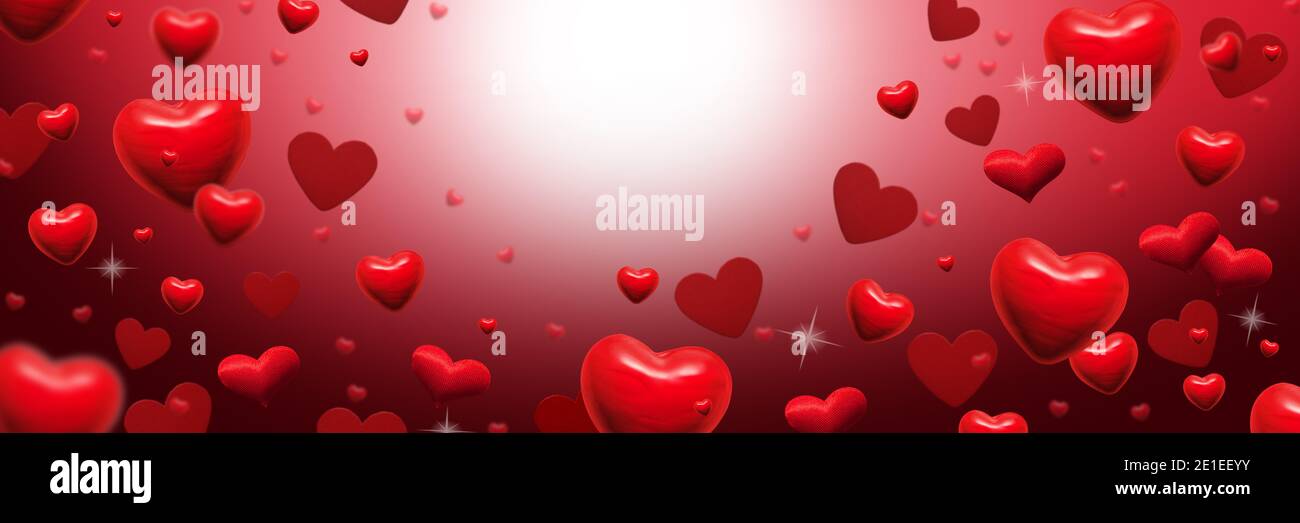 red hearts abstract background for valentines day greeting card Stock ...
