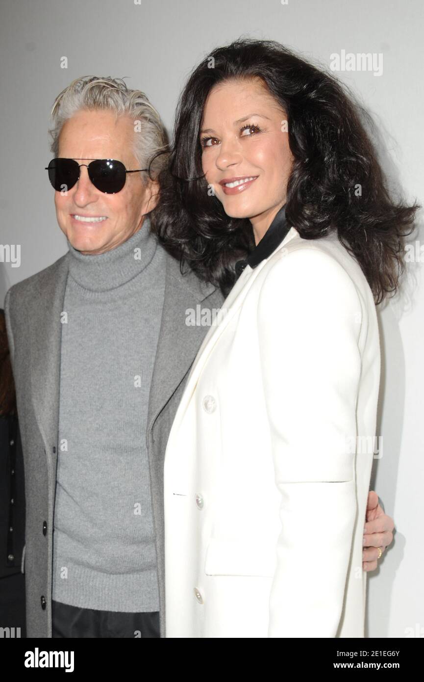Michael Douglas and Catherine Zeta Jones front row at the Michael Kors