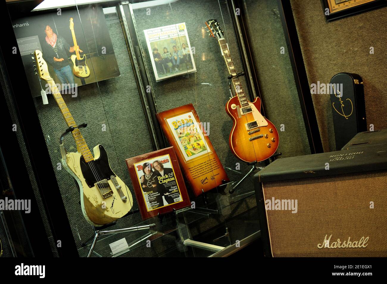 Auction of Eric Clapton's guitars and amps to benefit the Crossroads  Center. Item 122 : A 2010 Gibson Les Paul Standard Eric Clapton "Beano"  Tribute Model, $20,000/$30,000. Los Angeles, CA, USA, February