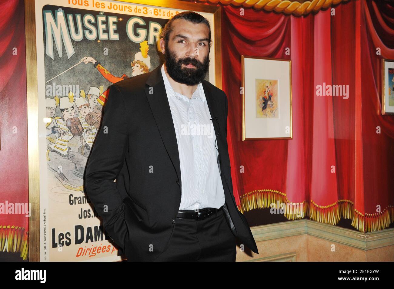 Sebastien Chabal unveils his wax figure at Musee Grevin in Paris, France on February 17, 2011. Photo by Thierry Orban/ABACAPRESS.COM Stock Photo