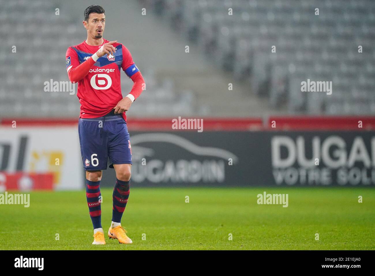 LILLE, FRANCE - JANUARY 6: Jose Fonte of Lille OSC during the Ligue 1 match between Lille OSC and Angers SCO at Stade Pierre Mauroy on January 6, 2021 in Lille, France (Photo by Jeroen Meuwsen/BSR Agency/Alamy Live News)*** Local Caption *** Jose Fonte Stock Photo