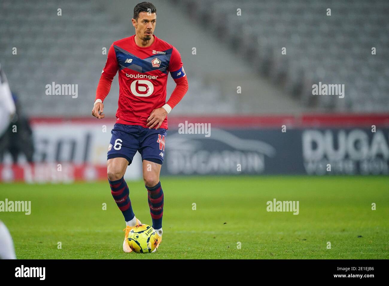 LILLE, FRANCE - JANUARY 6: Jose Fonte of Lille OSC during the Ligue 1 match between Lille OSC and Angers SCO at Stade Pierre Mauroy on January 6, 2021 in Lille, France (Photo by Jeroen Meuwsen/BSR Agency/Alamy Live News)*** Local Caption *** Jose Fonte Stock Photo
