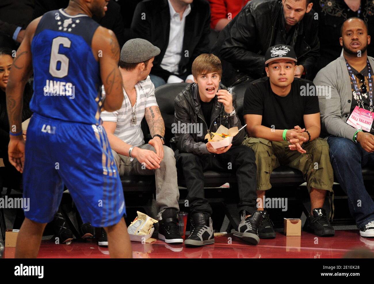 Justin Bieber attends the 2011 NBA All-Star Game at the Staples Center  Downtown Los Angeles, February 20, 2011. Photo by ABACAPRESS.COM Stock  Photo - Alamy