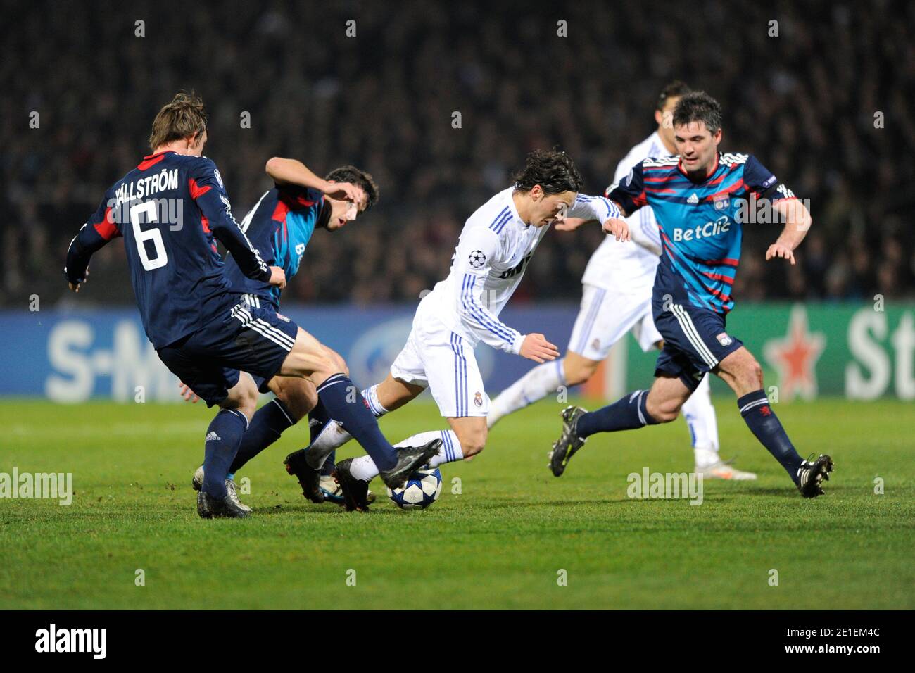 Real Madrid's Mesut Ozil during the Champion's League 1/8 of final soccer match, Lyon vs Real Madrid in Lyon, France, on February 22nd, 2011. Lyon and Real Madrid drew 1-1. Photo by Henri Szwarc/ABACAPRESS.COM Stock Photo