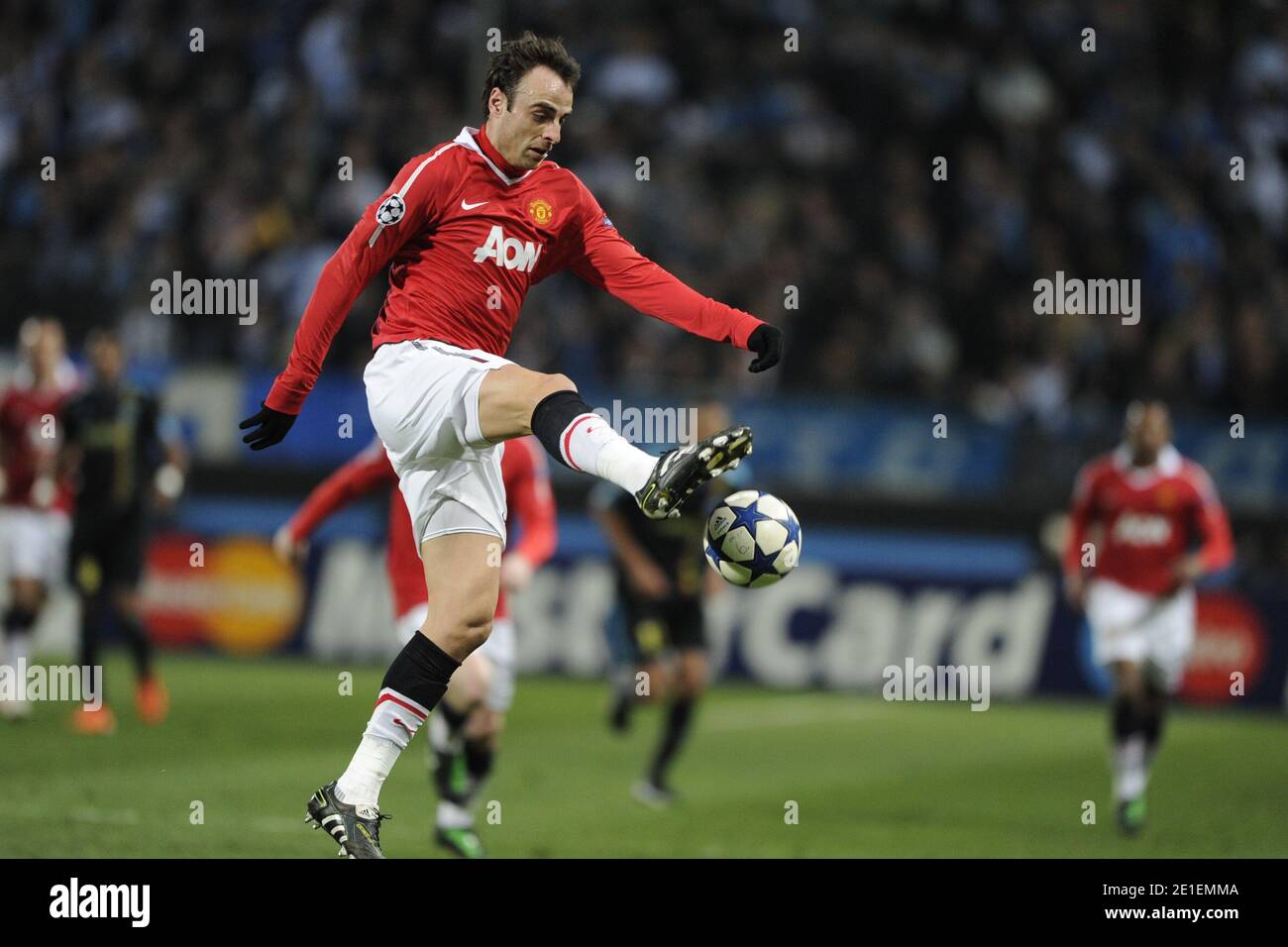 Manchester United's Dimitar Berbatov during the Champion's League 1/8 of final soccer match, Marseille vs Manchester United, in Marseille, France, on February 23th, 2011. Manchester United and Marseille drew 0-0. Photo by Henri Szwarc/ABACAPRESS.COM Stock Photo