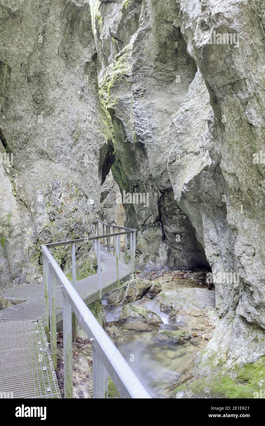 Stone formations in Janosik Canyon (Janosikove diery) near Terchova, Slovakia Stock Photo