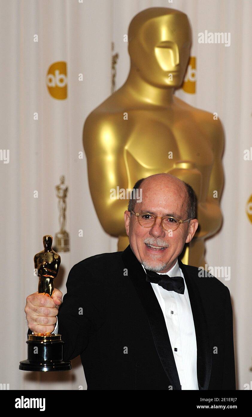 Academy award winner Richard King poses in the press room with the