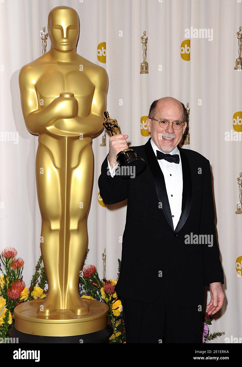 Academy award winner Richard King poses in the press room with the