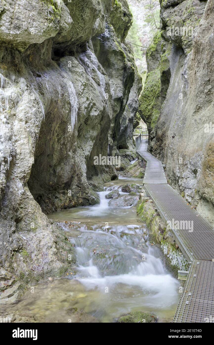 Stone formations in Janosik Canyon (Janosikove diery) near Terchova, Slovakia Stock Photo
