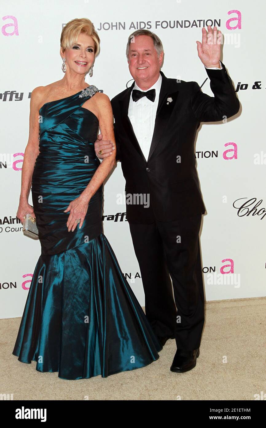 Leba Strassberg and Neil Sedaka arrive at the 19th Annual Elton John AIDS Foundation's Oscar viewing party held at the Pacific Design Center in West Hollywood, CA, USA on February 7, 2011. Photo by Elizabeth Pantaleo/ABACAPRESS.COM Stock Photo