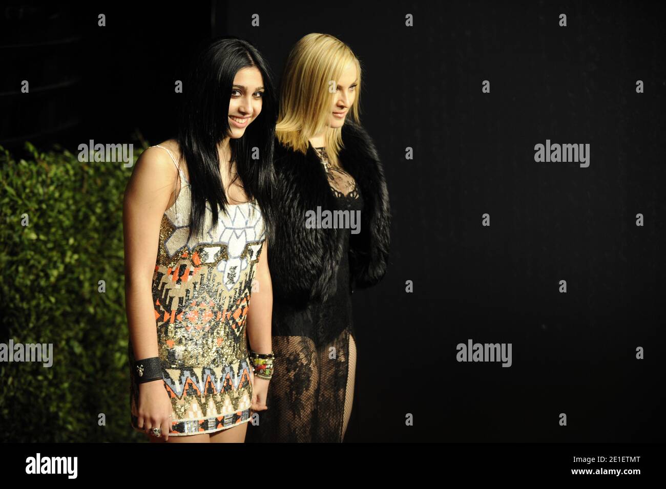Madonna and Lourdes Leon arrive at the Vanity Fair Oscar party hosted by Graydon Carter held at Sunset Tower in West Hollywood, Los Angeles, CA, USA on February 27, 2011. Photo by Mehdi Taamallah/ABACAPRESS.COM Stock Photo