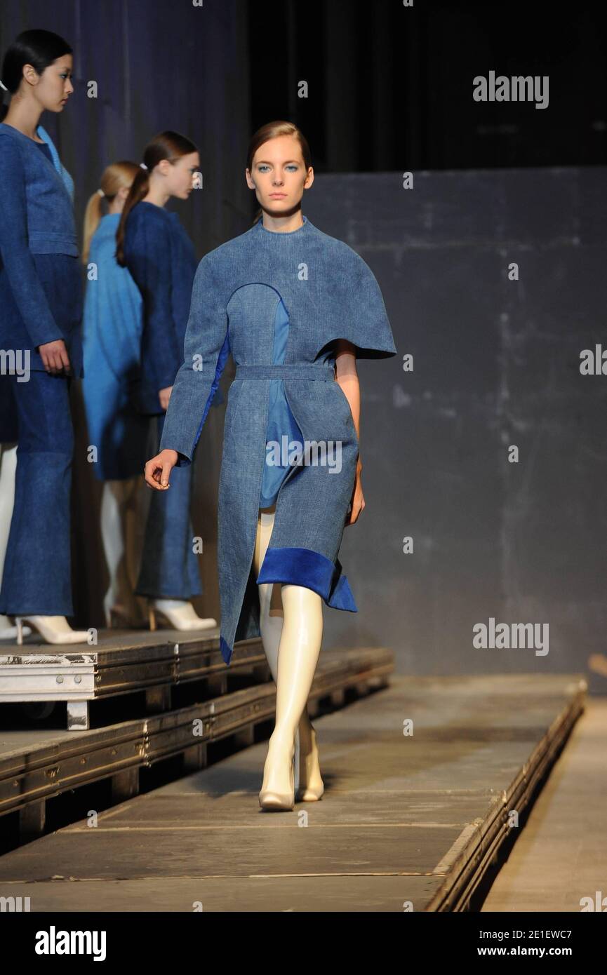 A model displays a creation designed by Brook Taylor and Nana Aganovich for Aganovich Fall-Winter 2011/2012 Ready-to-Wear collection show held at Palais de Tokyo in Paris, France on March 1, 2011. Photo by A Nicolas Briquet/ABACAPRESS.COM Stock Photo