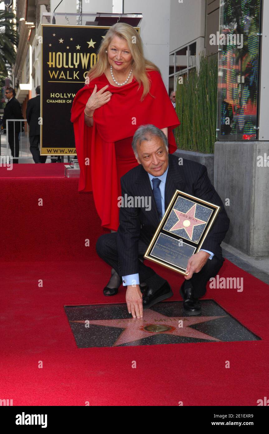 Indian conductor Zubin Mehta and his wife Nancy Kovack are pictured during the ceremony honoring Mehta with the 2,434th star on the 'Hollywood Walk of Fame' in Hollywood, Los Angeles, CA, USA on March 01, 2011. Photo by Adhemar Sburlati/ABACAPRESS.COM Stock Photo