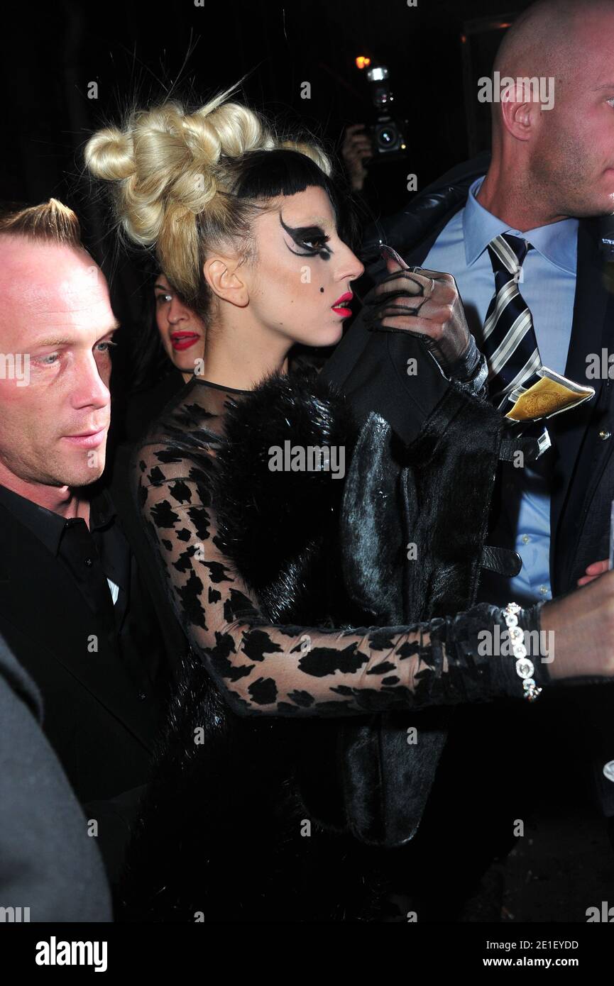 US singer Lady Gaga attending the Thierry Mugler Fall-Winter 2011/2012 Ready-to-Wear collection show held at Gymnase Japy in Paris, France on March 2, 2011. Photo by Frederic Nebinger/ABACAPRESS.COM Stock Photo