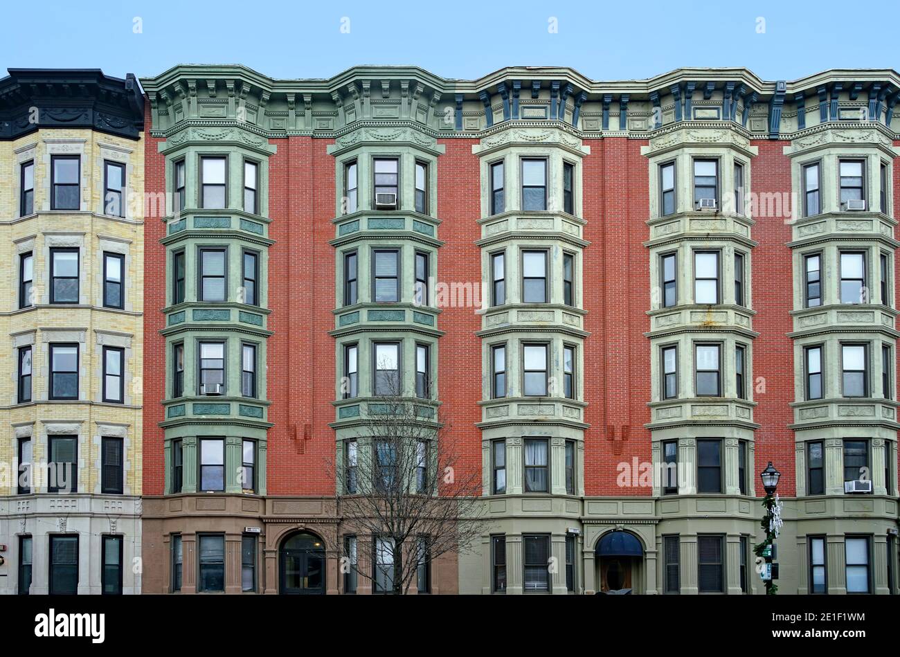 Gallery Detail: Row Of Old Fashioned Ornate 19Th Century Apartment Buildings Stock