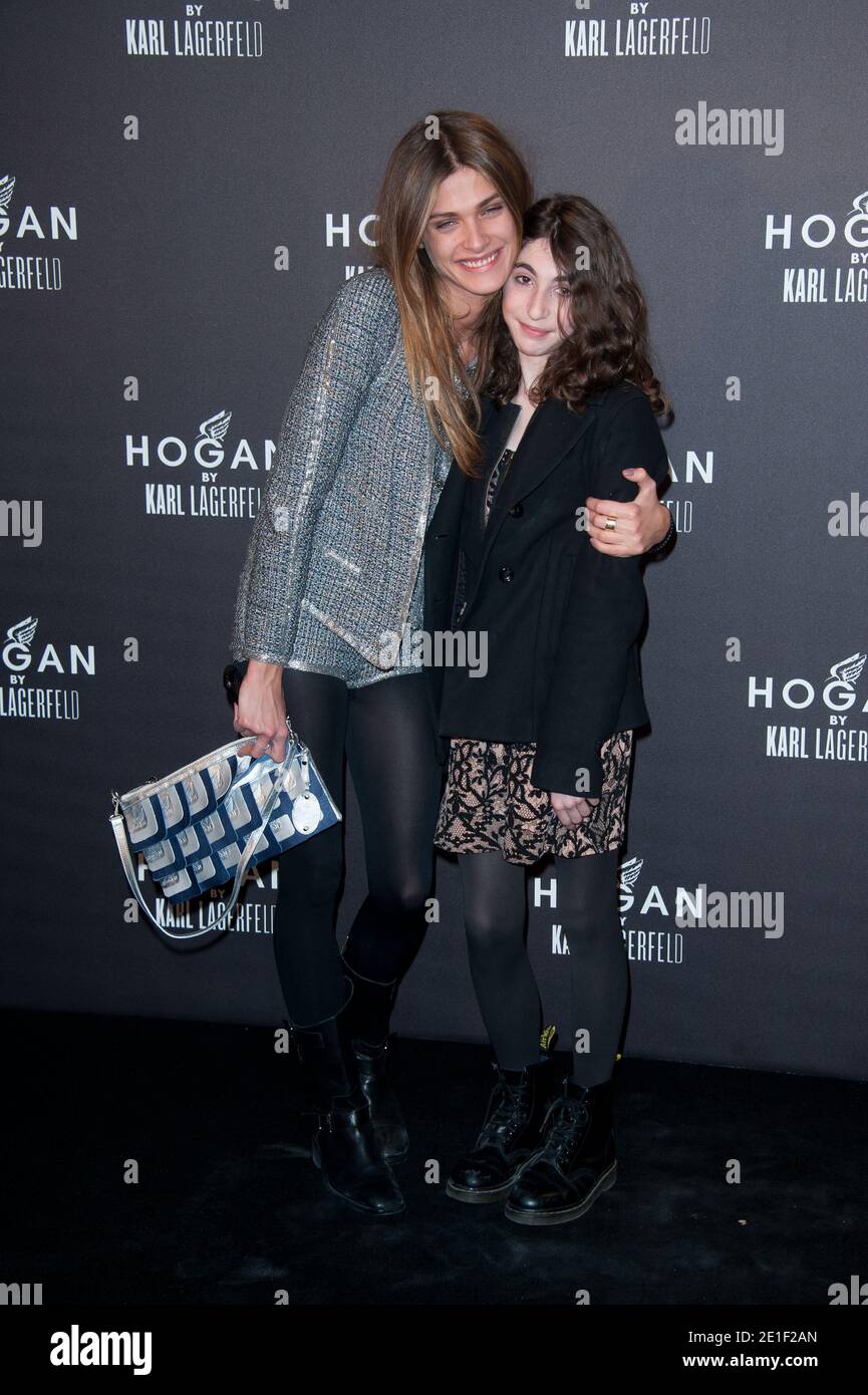 Elisa Sednaoui and her sister Emma attends the Hogan by Karl Lagerfeld  cocktail party held at the Salomon de Rothschild hotel during the Paris  Fashion Week Fall/Winter 2012 on March 4, 2011