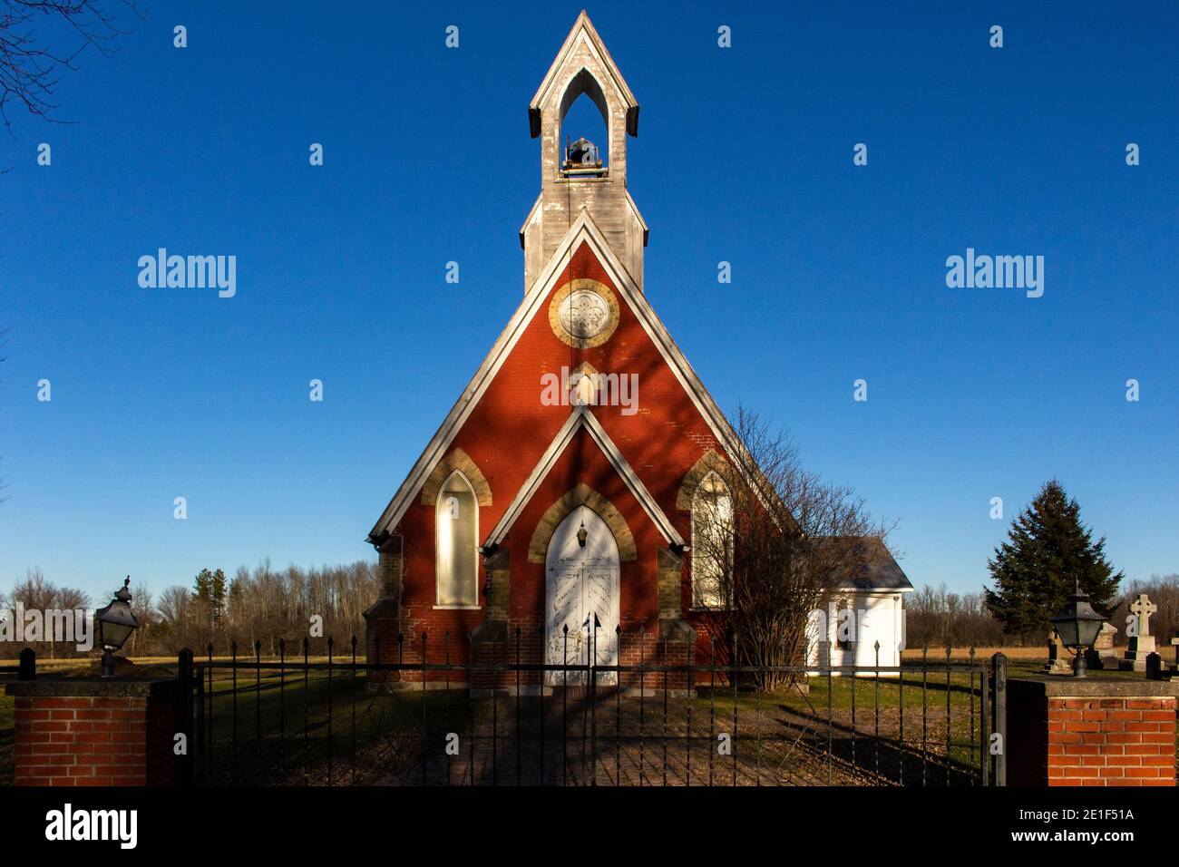 Red church building in rural Ottawa area Stock Photo Alamy