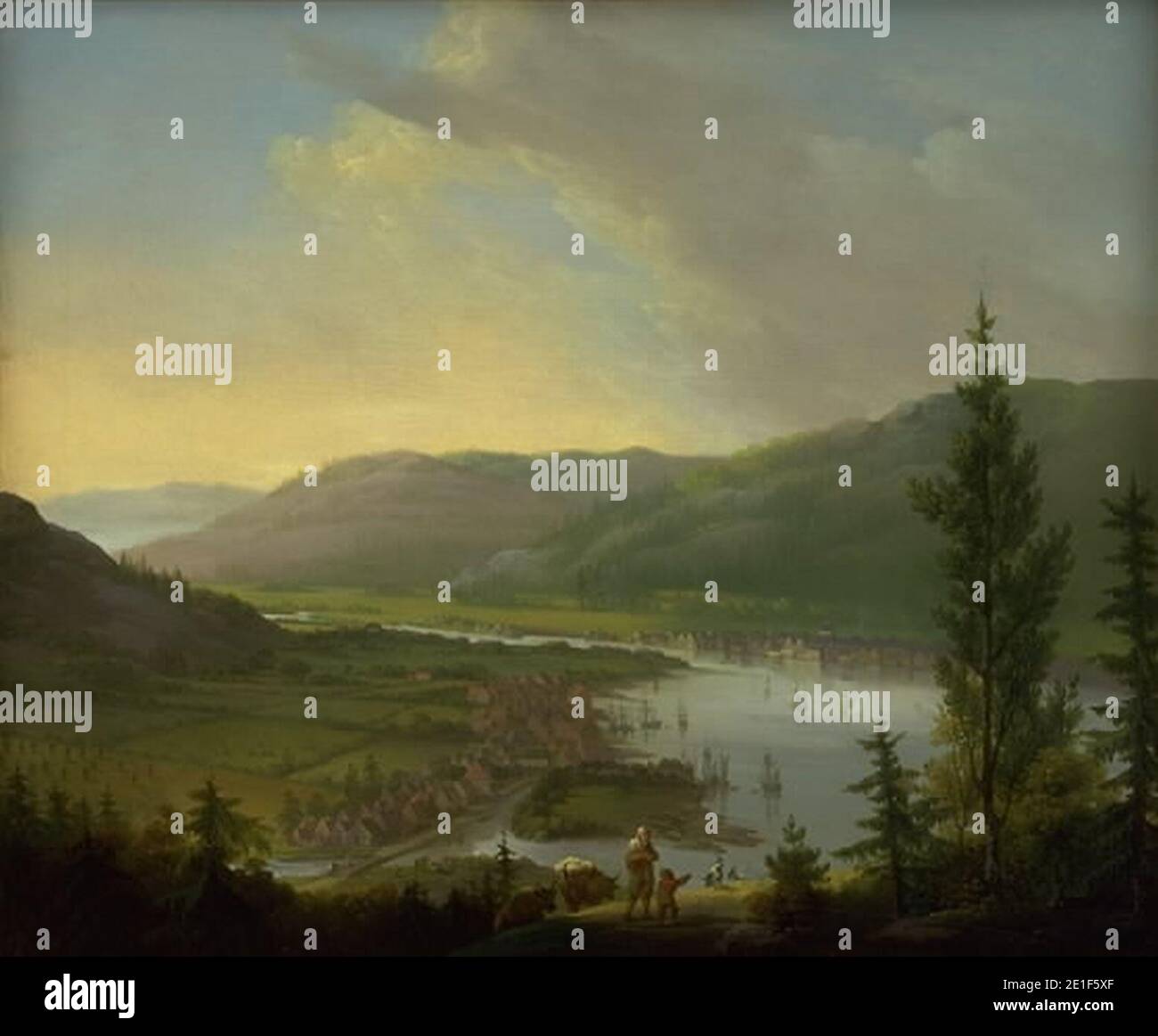 Christian August Lorentzen View towards Drammen, Norway Stock Photo