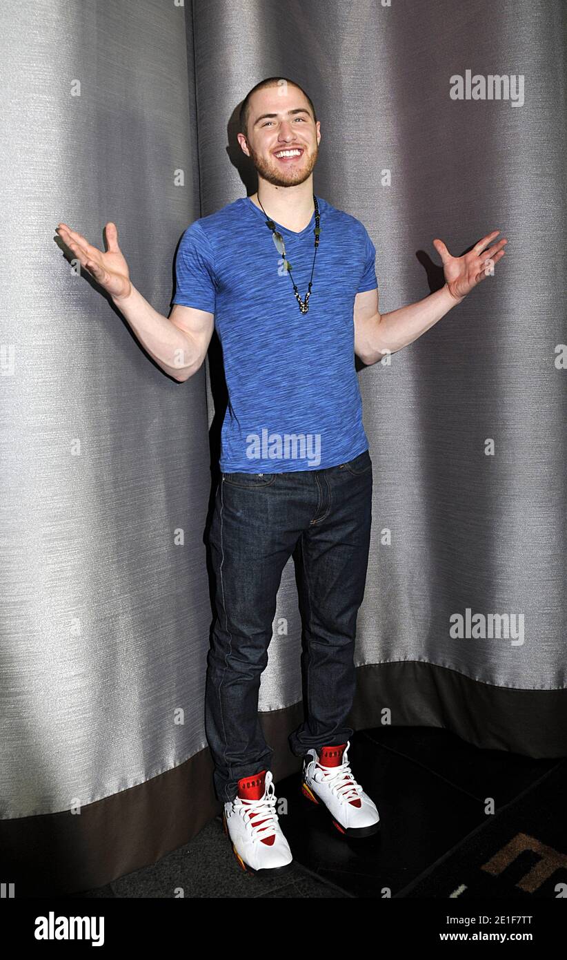 US singer Mike Posner poses after a showcase at the Renaissance Arc de Triomphe hotel while on promotion in Paris, France on March 8, 2011. Photo by Thierry Plessis/ABACAPRESS.COM Stock Photo