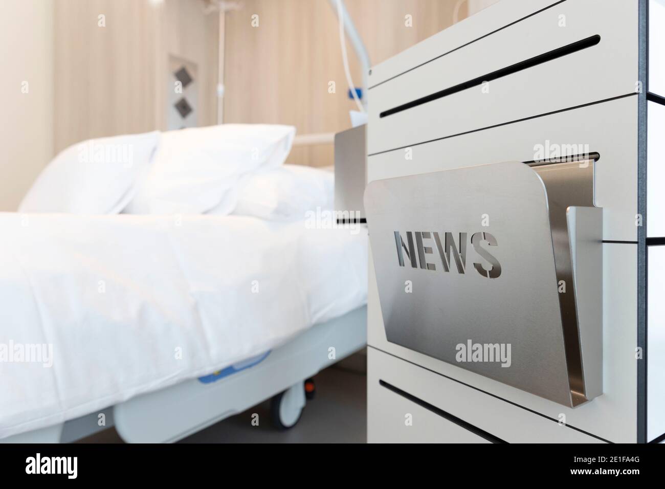chest of drawers in a hospital room Stock Photo