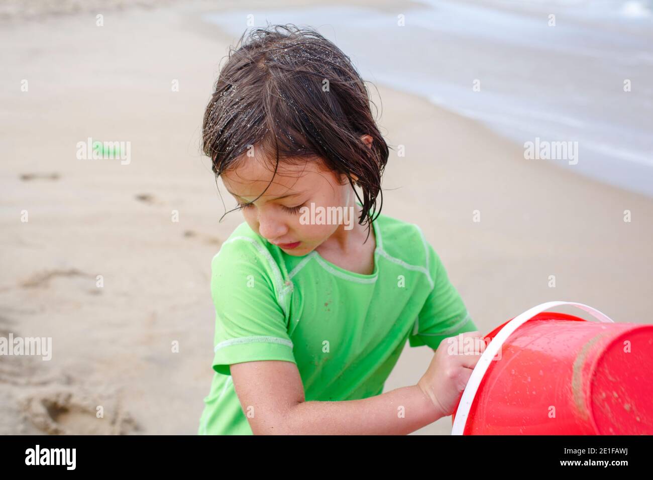 Half portrait sandy beach hi-res stock photography and images - Alamy