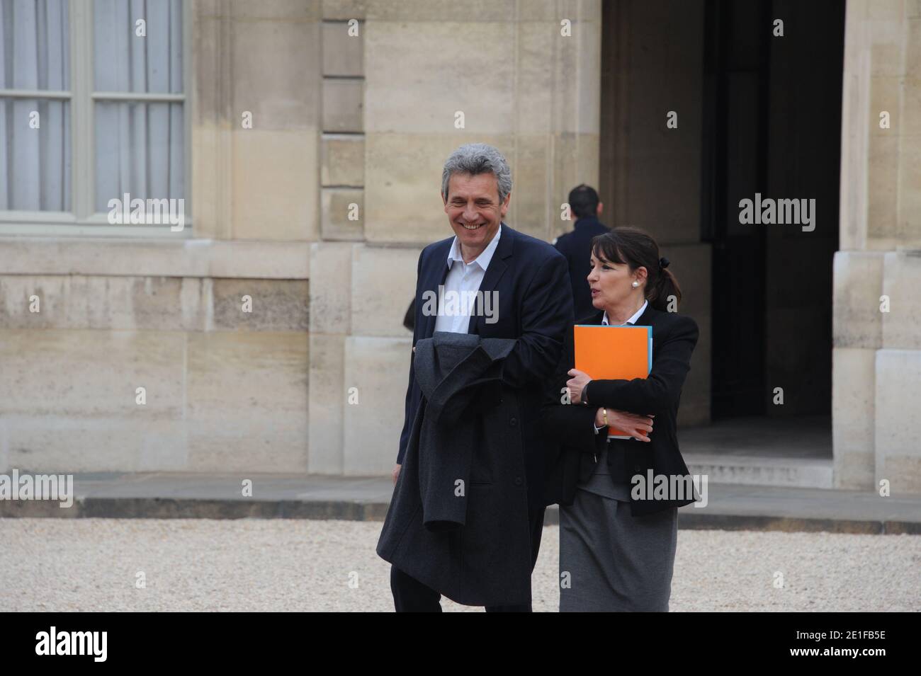 France national Handball coach Claude Onesta arrives to a lunch with French President Nicolas Sarkozy at the presidential Elysee Palace, in Paris, France, on March 14, 2011. Photo by Mousse/ABACAPRESS.COM Stock Photo